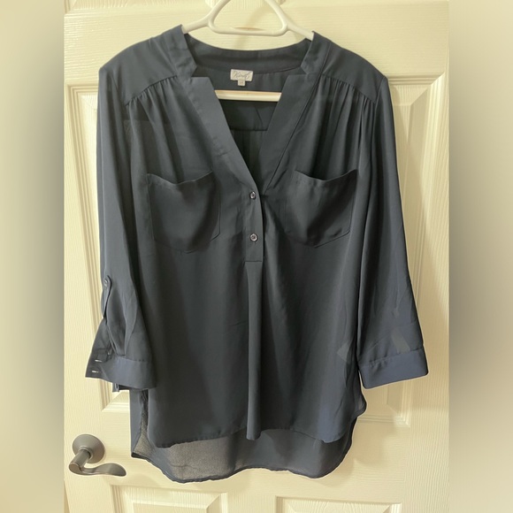 Kismet blouse, size Large, navy blue - Picture 1 of 4